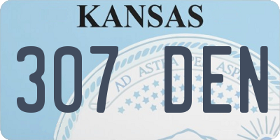 KS license plate 307DEN