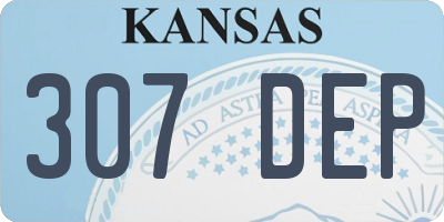 KS license plate 307DEP