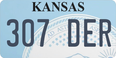 KS license plate 307DER
