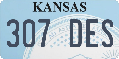 KS license plate 307DES