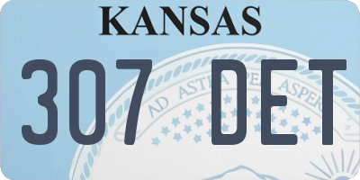 KS license plate 307DET