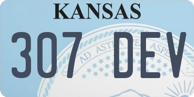 KS license plate 307DEV