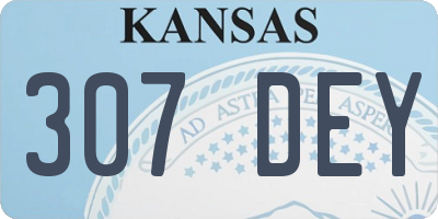 KS license plate 307DEY