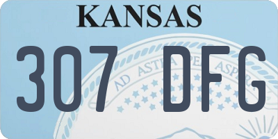KS license plate 307DFG