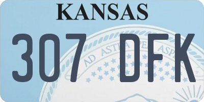 KS license plate 307DFK