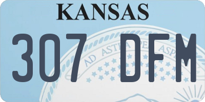 KS license plate 307DFM