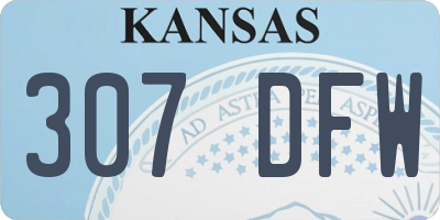 KS license plate 307DFW