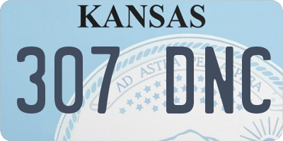 KS license plate 307DNC