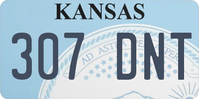 KS license plate 307DNT