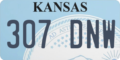 KS license plate 307DNW