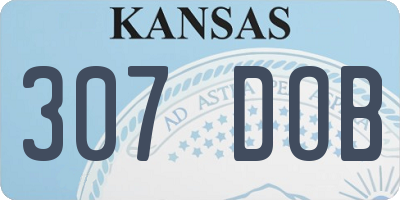 KS license plate 307DOB