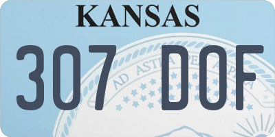 KS license plate 307DOF