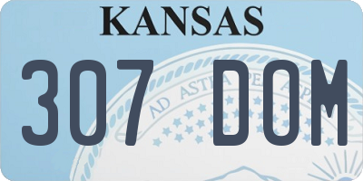 KS license plate 307DOM