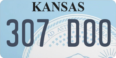KS license plate 307DOO