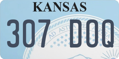 KS license plate 307DOQ