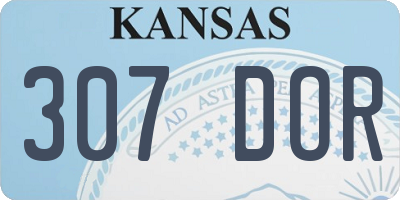 KS license plate 307DOR
