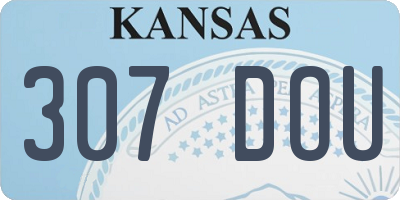KS license plate 307DOU