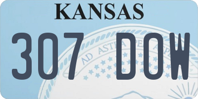 KS license plate 307DOW
