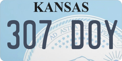 KS license plate 307DOY