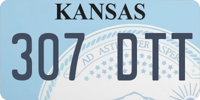 KS license plate 307DTT