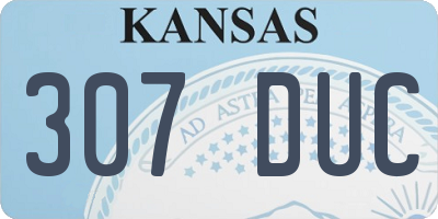 KS license plate 307DUC