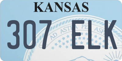 KS license plate 307ELK