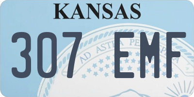 KS license plate 307EMF