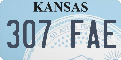 KS license plate 307FAE