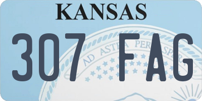 KS license plate 307FAG