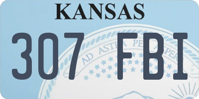KS license plate 307FBI