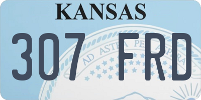 KS license plate 307FRD
