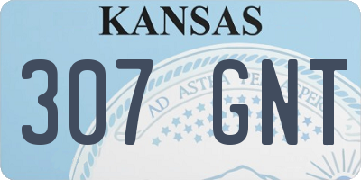 KS license plate 307GNT