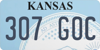 KS license plate 307GOC