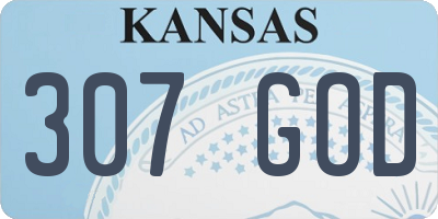KS license plate 307GOD