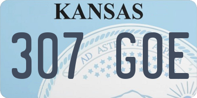 KS license plate 307GOE