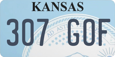 KS license plate 307GOF