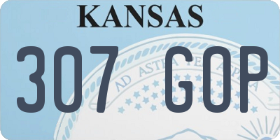 KS license plate 307GOP