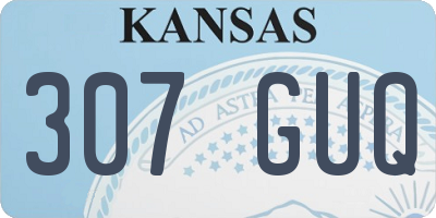 KS license plate 307GUQ