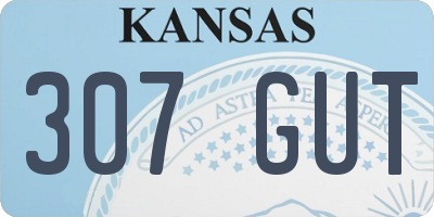 KS license plate 307GUT
