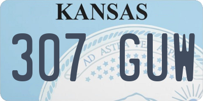 KS license plate 307GUW