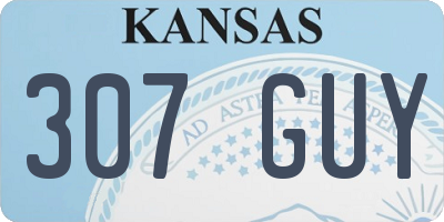 KS license plate 307GUY