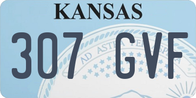 KS license plate 307GVF