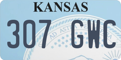 KS license plate 307GWC