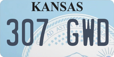 KS license plate 307GWD