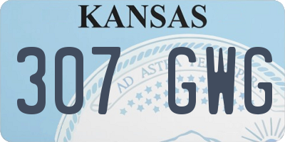 KS license plate 307GWG