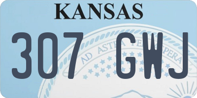 KS license plate 307GWJ