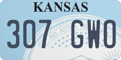 KS license plate 307GWO