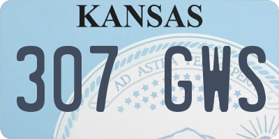KS license plate 307GWS