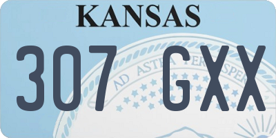 KS license plate 307GXX