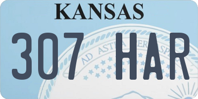 KS license plate 307HAR